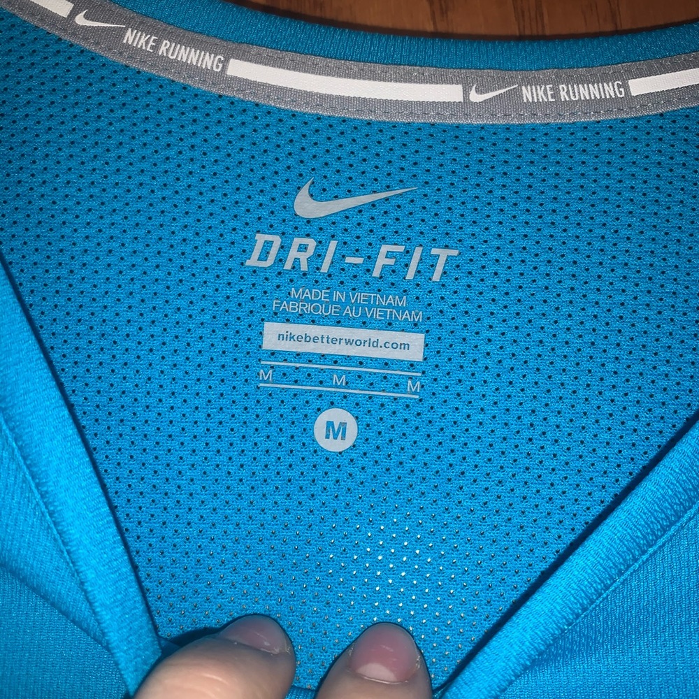 blue Nike dri-fit running long sleeve shirt - Picture 3 of 3